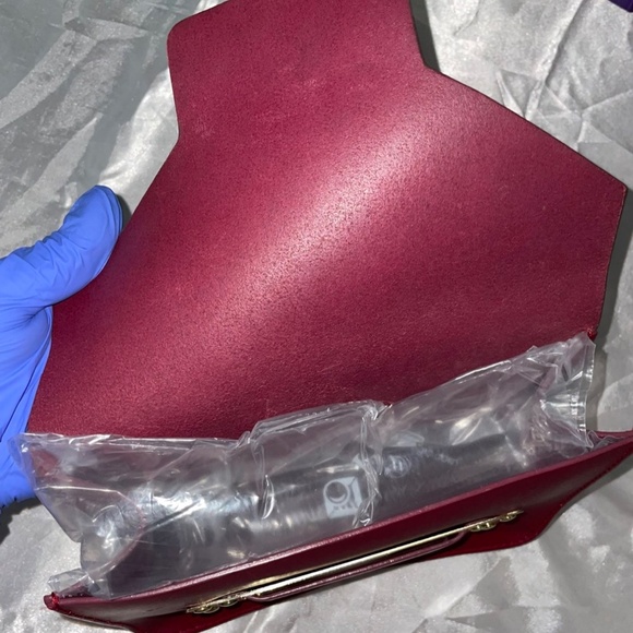 Sophie Hulme burgundy envelope purse - Picture 7 of 11